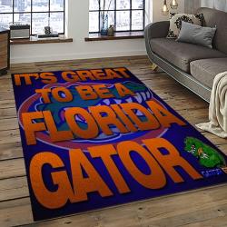 ncaa florida gators college sport basketball and foolball team logo rectangle area rug dark room fg40