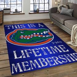ncaa florida gators college sport basketball and foolball team logo rectangle area rug dark room fg42