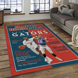 ncaa florida gators college sport basketball and foolball team logo rectangle area rug dark room fg45
