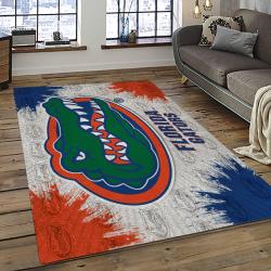 ncaa florida gators college sport basketball and foolball team logo rectangle area rug dark room fg46