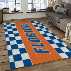 ncaa florida gators college sport basketball and foolball team logo rectangle area rug dark room fg47