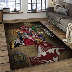 ncaa florida gators college sport basketball and foolball team logo rectangle area rug dark room fg48