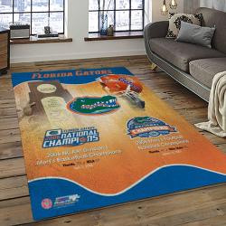 ncaa florida gators college sport basketball and foolball team logo rectangle area rug dark room fg49