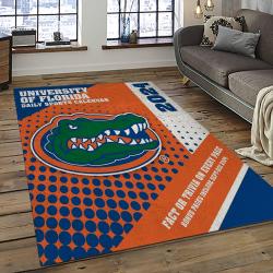 ncaa florida gators college sport basketball and foolball team logo rectangle area rug dark room fg50