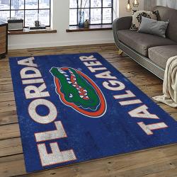 ncaa florida gators college sport basketball and foolball team logo rectangle area rug dark room fg51