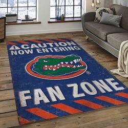 ncaa florida gators college sport basketball and foolball team logo rectangle area rug dark room fg52
