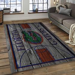 ncaa florida gators college sport basketball and foolball team logo rectangle area rug dark room fg53