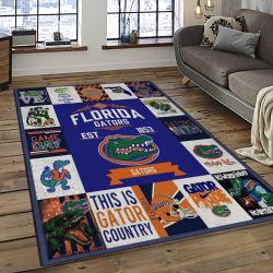 ncaa florida gators college sport basketball and foolball team logo rectangle area rug dark room fg54