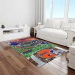 ncaa florida gators college sport basketball and foolball team logo rectangle area rug light room fg35