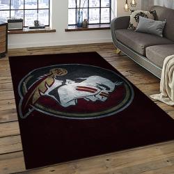 ncaa florida state seminoles sport basketball and foolball team logo rectangle area rug dark room fss02