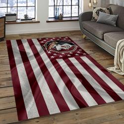 ncaa florida state seminoles sport basketball and foolball team logo rectangle area rug dark room fss03