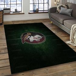 ncaa florida state seminoles sport basketball and foolball team logo rectangle area rug dark room fss08