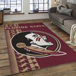 ncaa florida state seminoles sport basketball and foolball team logo rectangle area rug dark room fss11