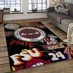ncaa florida state seminoles sport basketball and foolball team logo rectangle area rug dark room fss12