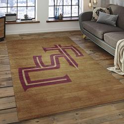 ncaa florida state seminoles sport basketball and foolball team logo rectangle area rug dark room fss17