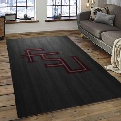 ncaa florida state seminoles sport basketball and foolball team logo rectangle area rug dark room fss18