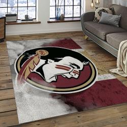 ncaa florida state seminoles sport basketball and foolball team logo rectangle area rug dark room fss30