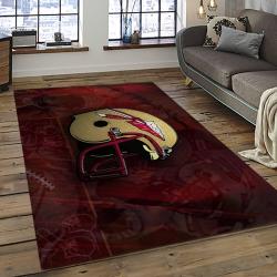 ncaa florida state seminoles sport basketball and foolball team logo rectangle area rug dark room fss41