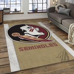 ncaa florida state seminoles sport basketball and foolball team logo rectangle area rug dark room fss55