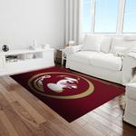 ncaa florida state seminoles sport basketball and foolball team logo rectangle area rug light room fss09
