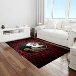 ncaa florida state seminoles sport basketball and foolball team logo rectangle area rug light room fss10