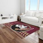 ncaa florida state seminoles sport basketball and foolball team logo rectangle area rug light room fss11