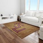 ncaa florida state seminoles sport basketball and foolball team logo rectangle area rug light room fss17