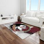 ncaa florida state seminoles sport basketball and foolball team logo rectangle area rug light room fss30