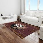 ncaa florida state seminoles sport basketball and foolball team logo rectangle area rug light room fss49