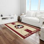 ncaa florida state seminoles sport basketball and foolball team logo rectangle area rug light room fss53
