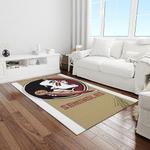 ncaa florida state seminoles sport basketball and foolball team logo rectangle area rug light room fss55