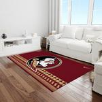 ncaa florida state seminoles sport basketball and foolball team logo rectangle area rug light room fss58