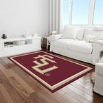 ncaa florida state seminoles sport basketball and foolball team logo rectangle area rug light room fss64