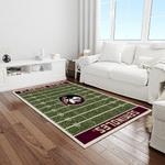 ncaa florida state seminoles sport basketball and foolball team logo rectangle area rug light room fss65