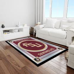 NCAA Florida State Seminoles Sport Basketball And Foolball Team Logo Rectangle Area Rug FSS69