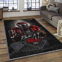 ncaa georgia bulldogs college sport basketball and foolball team logo rectangle area rug dark room gbs05