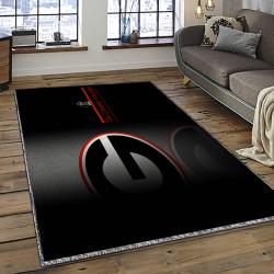 ncaa georgia bulldogs college sport basketball and foolball team logo rectangle area rug dark room gbs08