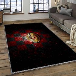 ncaa georgia bulldogs college sport basketball and foolball team logo rectangle area rug dark room gbs14