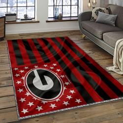 ncaa georgia bulldogs college sport basketball and foolball team logo rectangle area rug dark room gbs17