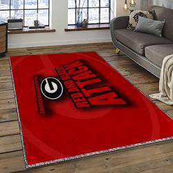 ncaa georgia bulldogs college sport basketball and foolball team logo rectangle area rug dark room gbs27