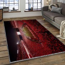 ncaa georgia bulldogs college sport basketball and foolball team logo rectangle area rug dark room gbs32