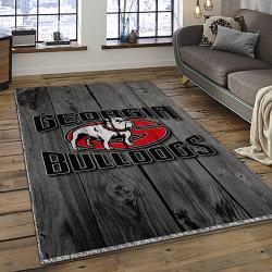 ncaa georgia bulldogs college sport basketball and foolball team logo rectangle area rug dark room gbs47