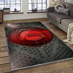 ncaa georgia bulldogs college sport basketball and foolball team logo rectangle area rug dark room gbs61