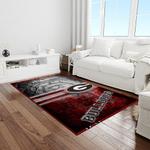 ncaa georgia bulldogs college sport basketball and foolball team logo rectangle area rug light room gbs01