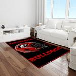 ncaa georgia bulldogs college sport basketball and foolball team logo rectangle area rug light room gbs03