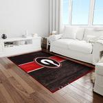 ncaa georgia bulldogs college sport basketball and foolball team logo rectangle area rug light room gbs15