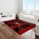 ncaa georgia bulldogs college sport basketball and foolball team logo rectangle area rug light room gbs16