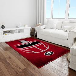 NCAA Georgia Bulldogs College Sport Basketball And Foolball Team Logo Rectangle Area Rug GBS19