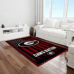ncaa georgia bulldogs college sport basketball and foolball team logo rectangle area rug light room gbs21
