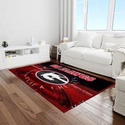 NCAA Georgia Bulldogs College Sport Basketball And Foolball Team Logo Rectangle Area Rug GBS26